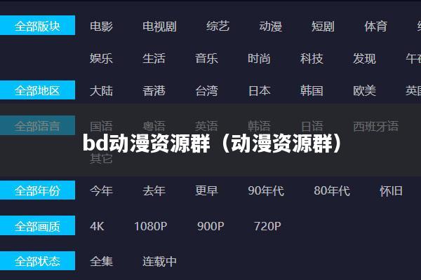 bd动漫资源群(动漫资源群)
