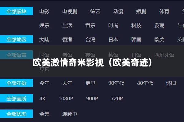 欧美激情奇米影视(欧美奇迹)