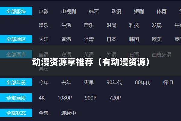 动漫资源享推荐（有动漫资源）