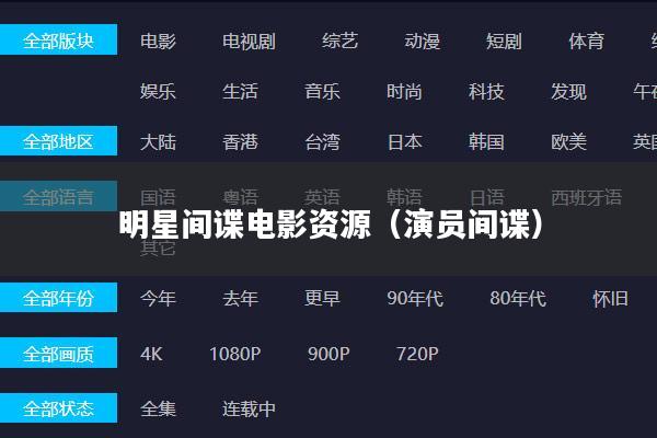明星间谍电影资源(演员间谍)