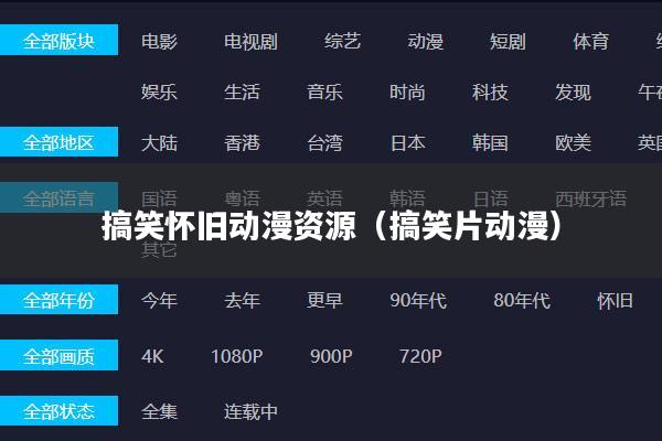 搞笑怀旧动漫资源(搞笑片动漫)